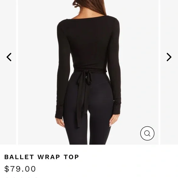 NWT CSB Black Ballet Wrap Top - Picture 6 of 8